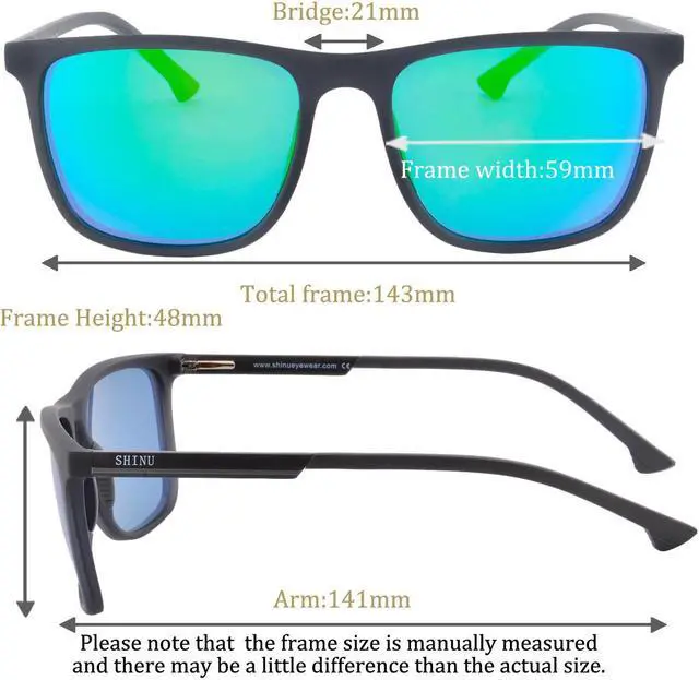 Alt view image 3 of 5 - SHINU Men's Oversized Polarized Sunglasses UV400 Protection Sun Outdoor Eyeglasses - SH2001