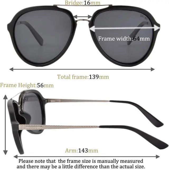 Alt view image 3 of 3 - SHINU Men Aviator  Sunglasses Tr90 UV400 Protection Eyeglasse - SH5003