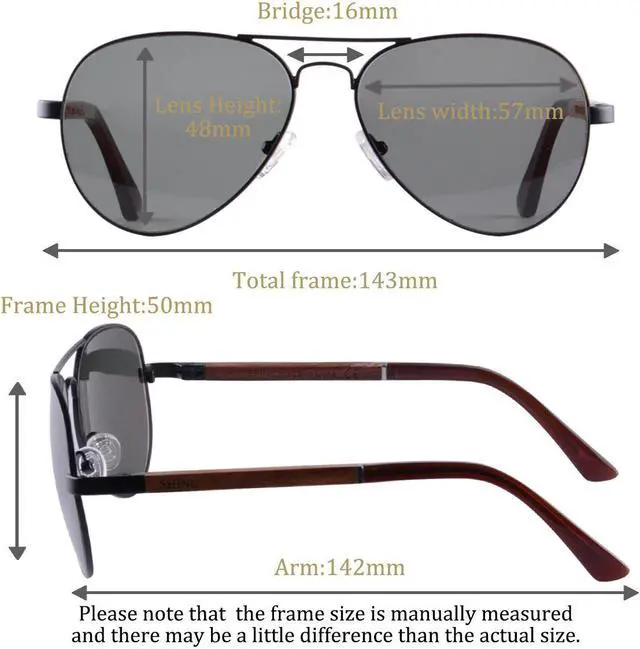 Alt view image 6 of 7 - SHINU Men Aviator Sunglasses Polarized UV400 Sun Protection Eyeglasse - 1570