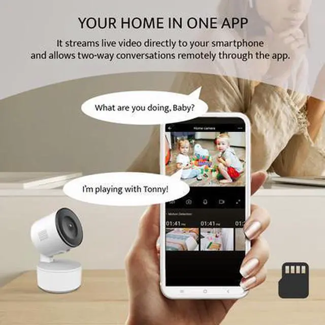 Alt view image 4 of 5 - Sonicgrace Smart WiFi 1080p Indoor PTZ IP Camera