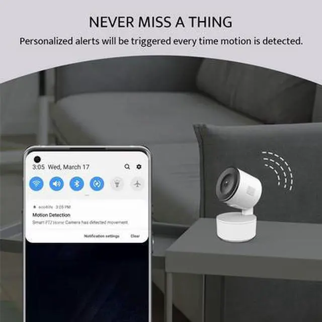 Alt view image 5 of 5 - Sonicgrace Smart WiFi 1080p Indoor PTZ IP Camera