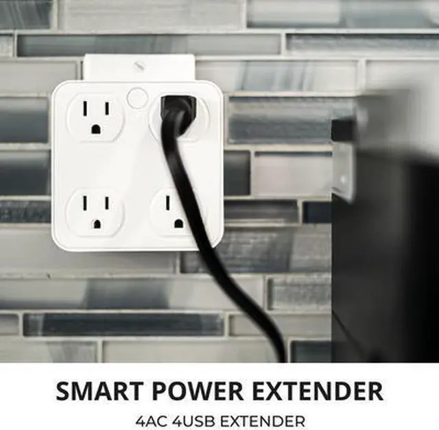 Alt view image 2 of 7 - Sonicgrace Wireless Wall Tap Smart Plug (4 Outlets,4 USB Ports) - WTP110