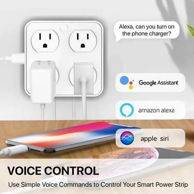 Alt view image 5 of 7 - Sonicgrace Wireless Wall Tap Smart Plug (4 Outlets,4 USB Ports) - WTP110