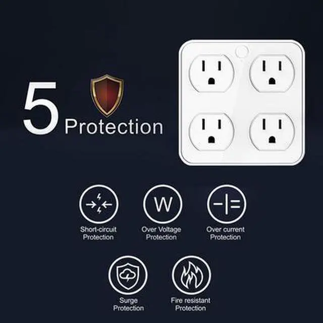 Alt view image 7 of 7 - Sonicgrace Wireless Wall Tap Smart Plug (4 Outlets,4 USB Ports) - WTP110