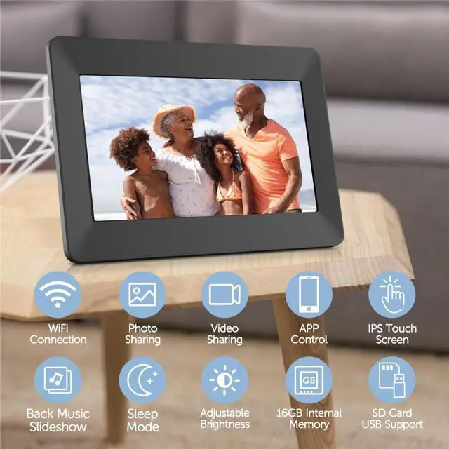 Alt view image 15 of 16 - Eco4Life 10.1" WiFi Digital Picture Frame with Photo/Video Sharing