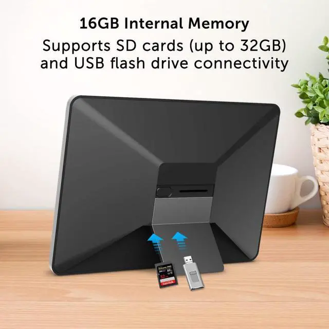 Alt view image 13 of 16 - Eco4Life 10.1" WiFi Digital Picture Frame with Photo/Video Sharing