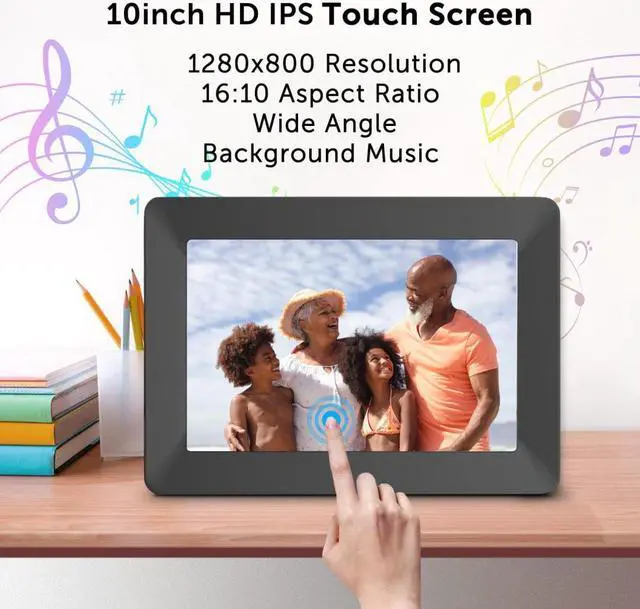 Alt view image 14 of 16 - Eco4Life 10.1" WiFi Digital Picture Frame with Photo/Video Sharing