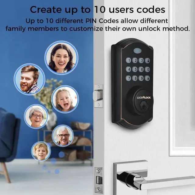 Alt view image 4 of 7 - Luck&Lock Smart WiFi Door Lock