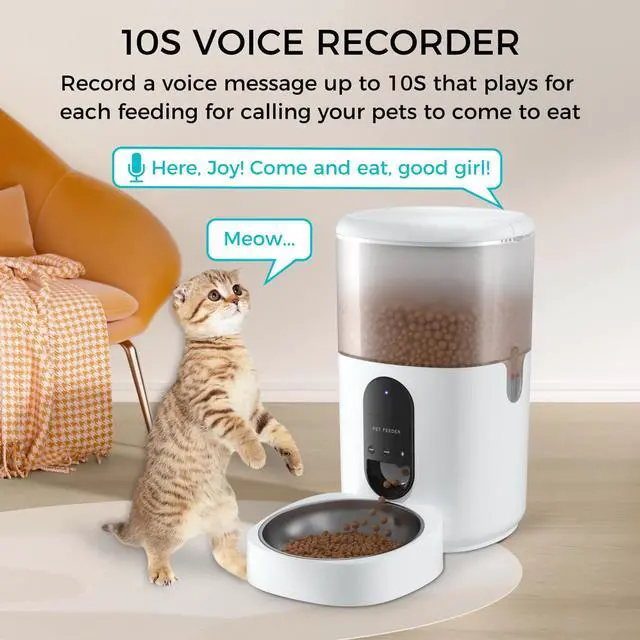 Alt view image 3 of 7 - eco4life WiFi Smart Pet Feeder (6L) with Stainless Steel Food Bowl