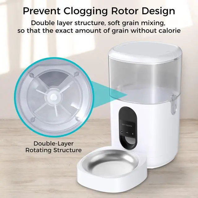 Alt view image 6 of 7 - eco4life WiFi Smart Pet Feeder (6L) with Stainless Steel Food Bowl