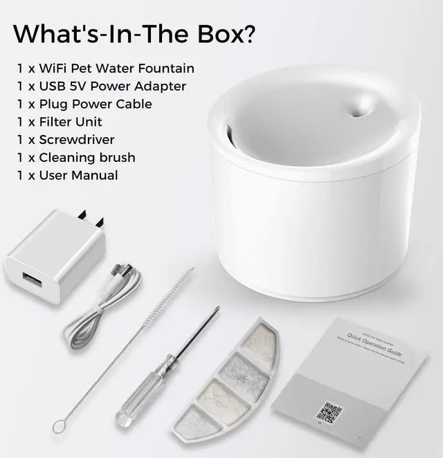 Alt view image 7 of 7 - eco4life WiFi Pet Smart Water Fountain (2.5L)