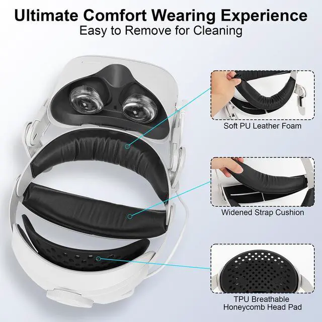 Alt view image 2 of 7 - Sonicgrace Battery Pack Head Strap Compatible with Quest 2 - SG-MQHS-29