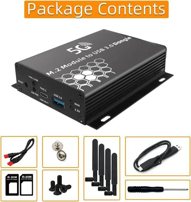 Alt view image 7 of 7 - NGFF(M.2) 4G/5G Module to USB 3.0 Adapter with auxiliary power