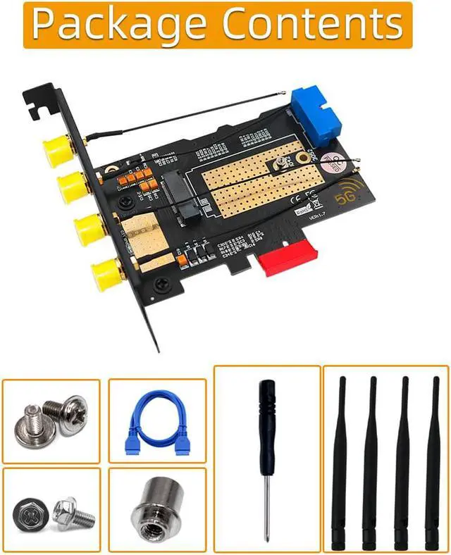 Alt view image 7 of 7 - New version  M.2 B key USB3.0 & PCIe dual bus interface 5G WWAN card Adapter