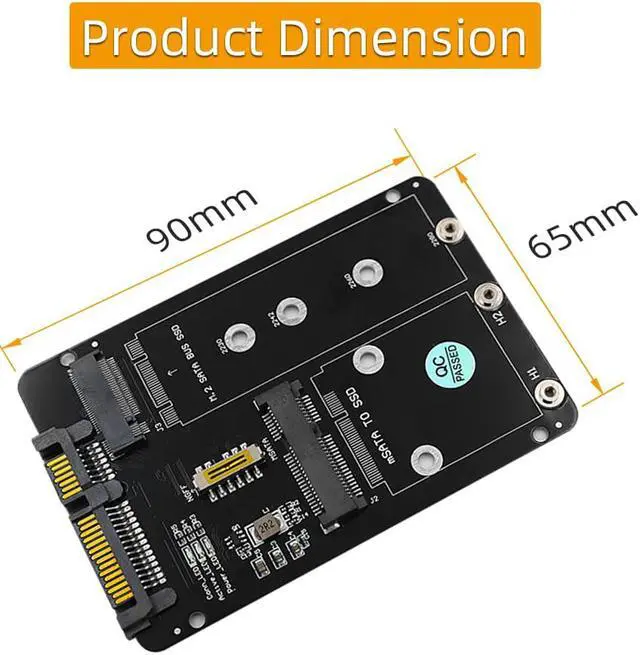 Alt view image 3 of 7 - 2 in 1 Combine M.2 NGFF key B & mSATA SSD To SATA3 Adapter