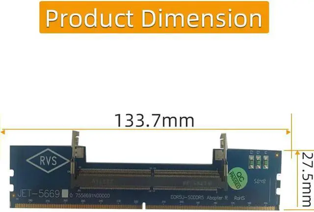 Alt view image 4 of 5 - Laptop DDR5  RAM to SO DDR5 U-DIMM Desktop Adapter Card, Memory Tester SO DDR5 to DDR5 U-DIMM Converter