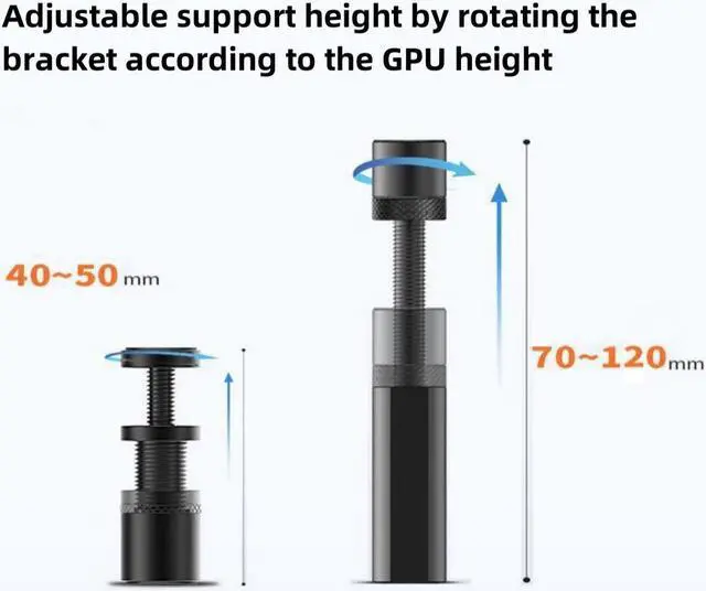 Alt view image 5 of 6 - Graphics Card Gpu Support Bracket,Adjustable height 27-50mm 49-80mm 74-120mm Video Card Sag Holder Bracket