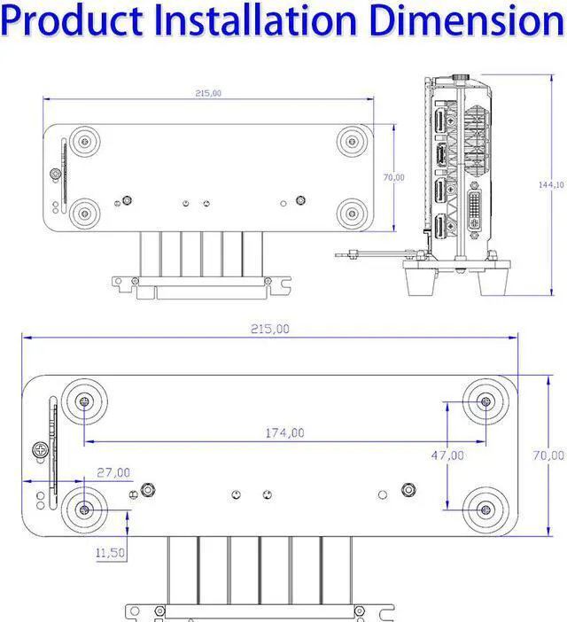 Alt view image 4 of 5 - PCI- E 3.0 16X Graphics Card vertical kickstand/base with high speed PCI-E extension cable for DIY  ATX case