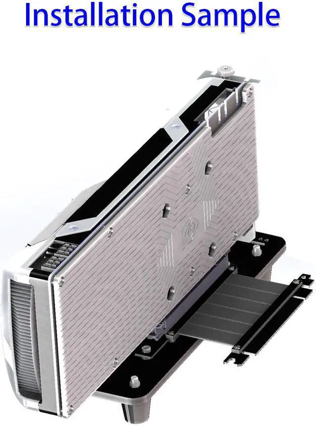 Alt view image 5 of 5 - PCI- E 3.0 16X Graphics Card vertical kickstand/base with high speed PCI-E extension cable for DIY  ATX case