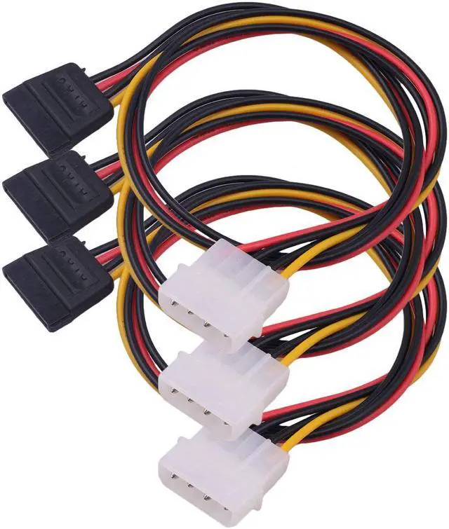 Main image of Cable Matters 3 Pack 4 Pin Molex to SATA Power Cable Adapter Extension cord 19.6Inches