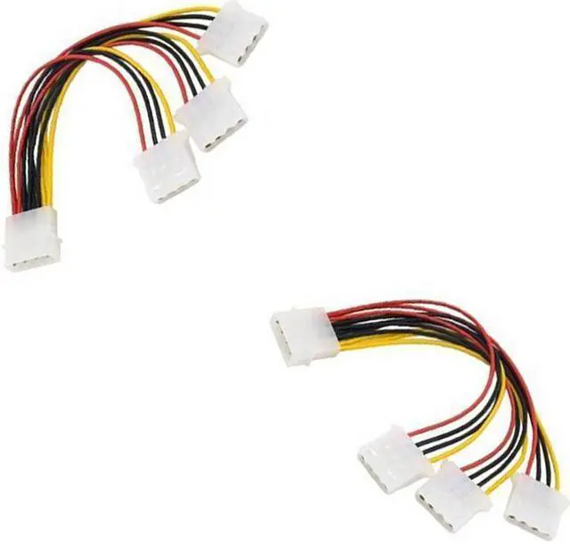 Main image of 2pcs 4 Pin IDE 1 to 3 Molex IDE Power Supply Splitter Cable Cord
