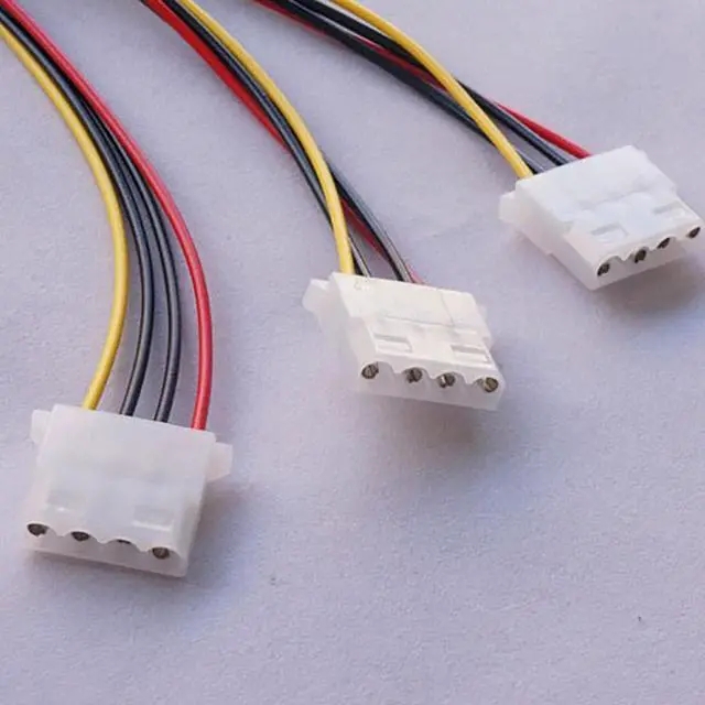 Alt view image 5 of 5 - 2pcs 4 Pin IDE 1 to 3 Molex IDE Power Supply Splitter Cable Cord