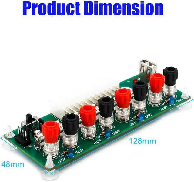 Alt view image 3 of 5 - 20/24 Pins ATX Benchtop PC Power Breakout Adapter with USB 5V port