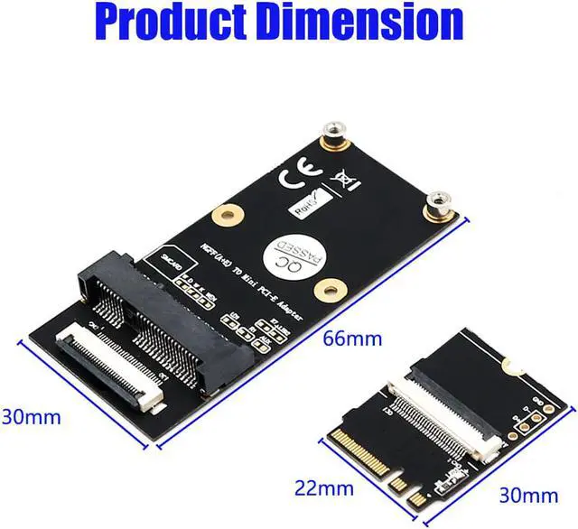 Alt view image 4 of 6 - M.2 (NGFF)  key A/E/A+E to Mini PCI-E  Adapter with FFC Cable