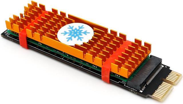 Alt view image 2 of 5 - NEW NGFF(M.2)  nvme M key SSD to PCI- E 1X Adapter with Heatsink(vertical installation)