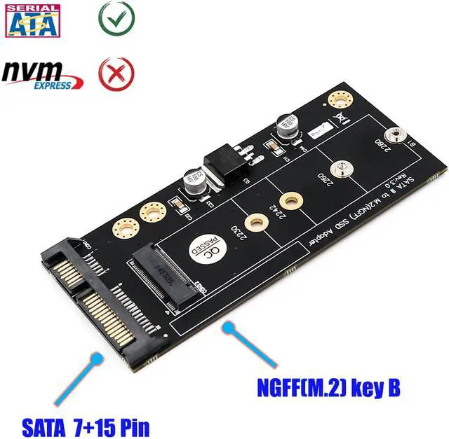 Alt view image 3 of 6 - NGFF M.2 KEY B to SATA 2.5 with USB 2.0 and 3.5 HDD Cage Adapter