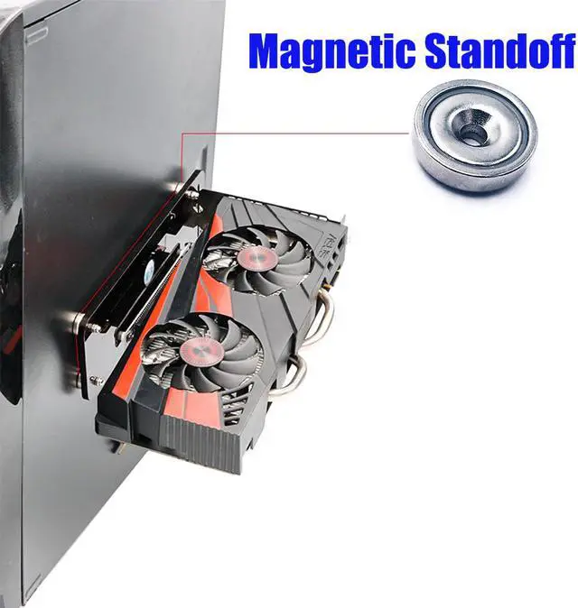 Alt view image 5 of 6 - PCI- E 3.0 16X Graphics Card vertical kickstand/base with magnetic standoff for DIY ATX case