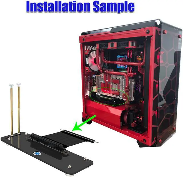 Alt view image 6 of 6 - PCI- E 3.0 16X Graphics Card vertical kickstand/base with magnetic standoff for DIY ATX case