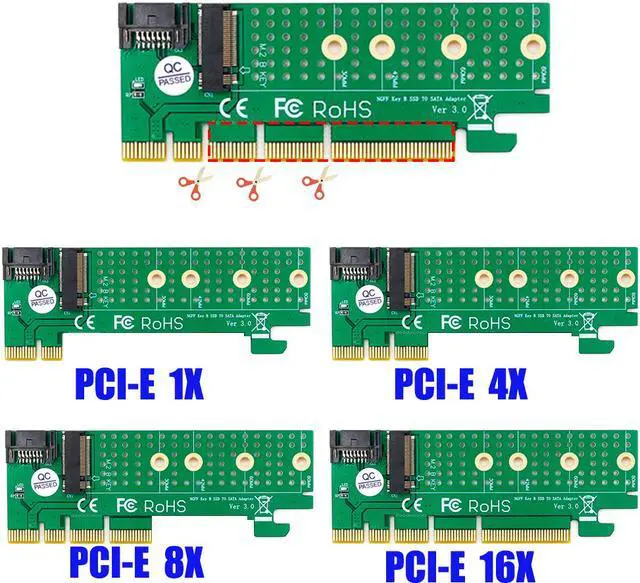Alt view image 7 of 7 - NGFF(M.2)  B-key  SATA-Bus SSD to SATA3 Adapter