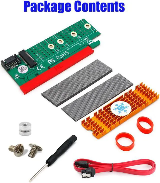 Main image of NGFF(M.2)  B-key  SATA-Bus SSD to SATA3 Adapter with Heatsink