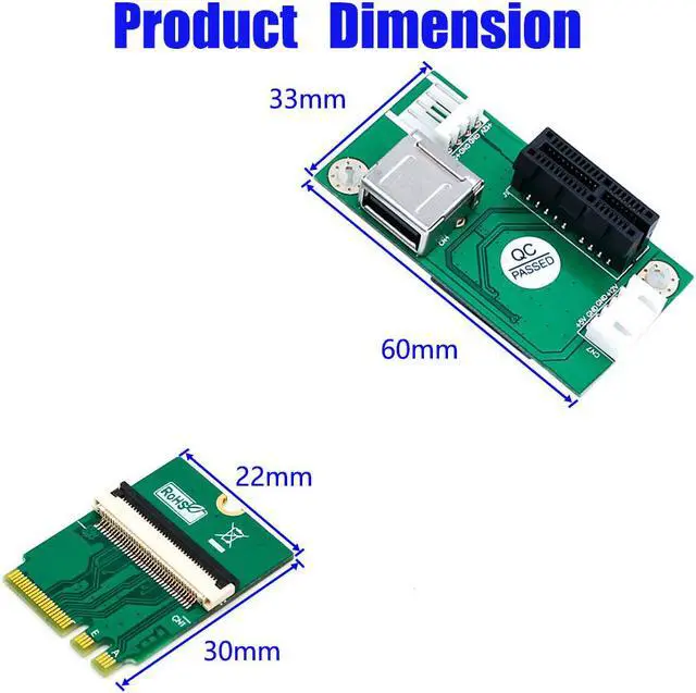 Alt view image 4 of 7 - NGFF (M.2)  Key A/E  to PCI-E Express X1+USB Riser Card with High Speed FPC Cable