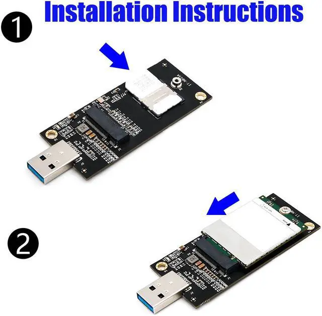 Alt view image 2 of 7 - NGFF(M.2)  key B  to USB 3.0 Adapter  with SIM 6pin Slot for WWAN/LTE Module