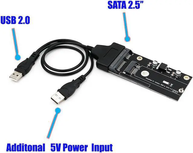 Alt view image 3 of 5 - 20+6 Pin SSD to SATA 2.5 or USB Adapter with USB 2.0 Cable for Thinkpad Lenovo X1 Carbon