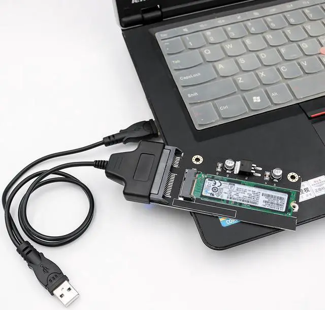 Alt view image 5 of 5 - 20+6 Pin SSD to SATA 2.5 or USB Adapter with USB 2.0 Cable for Thinkpad Lenovo X1 Carbon