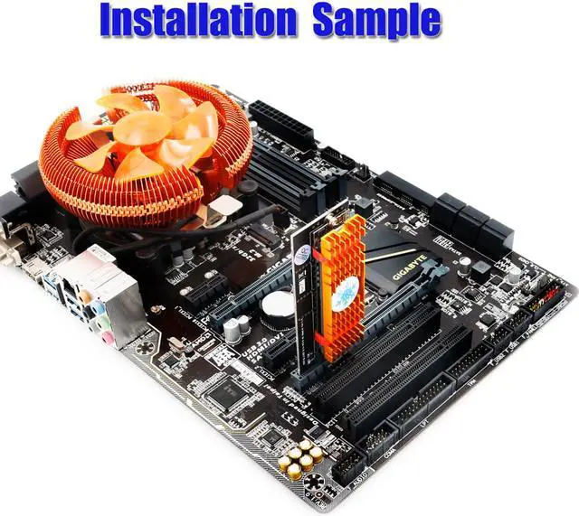 Alt view image 2 of 6 - NGFF(M.2)  nvme M key SSD to PCI- E 4X Adapter with Heatsink(vertical installation)