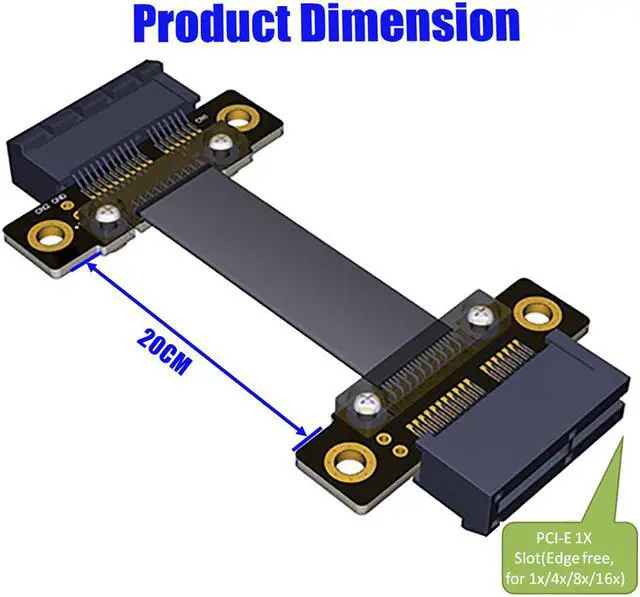 Alt view image 5 of 7 - High Quality PCI-e  PCI Express 36PIN 1X female to female Extension cable with Gold-plated connector