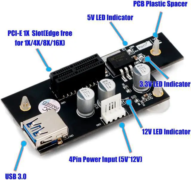 Alt view image 4 of 7 - High Quality PCI Express Cable PCI-E 1X to 1X/4x/8x/16x Riser Card Extender