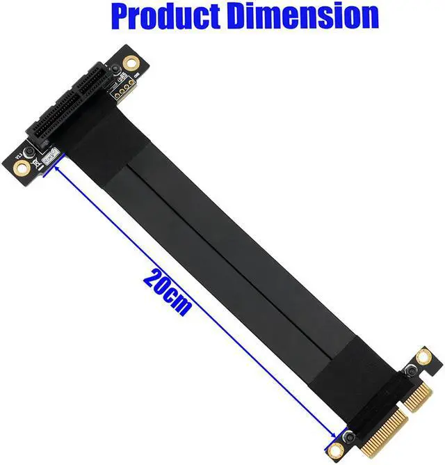 Alt view image 2 of 5 - High Quality PCI-e PCI Express3.0 4X Extension cable with Gold-plated connector 90°