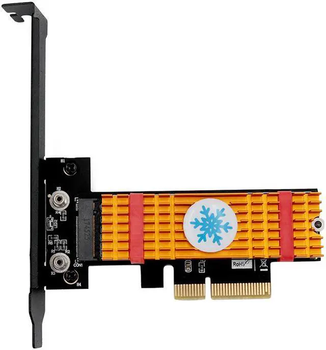 Alt view image 6 of 7 - M.2 NGFF PCI-e nvme  SSD to PCI Express 3.0 x4 Host Adapter  with heatsink -Black