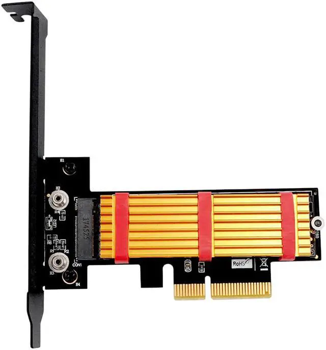 Alt view image 5 of 7 - M.2 NGFF PCI-e nvme  SSD to PCI Express 3.0 x4 Host Adapter  with Old style heatsink
