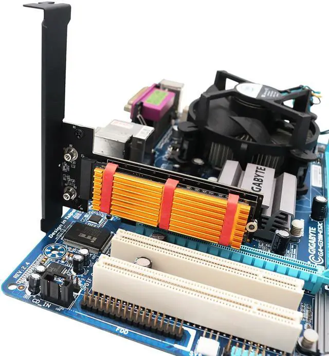 Alt view image 2 of 7 - M.2 NGFF PCI-e nvme  SSD to PCI Express 3.0 x4 Host Adapter  with Old style heatsink