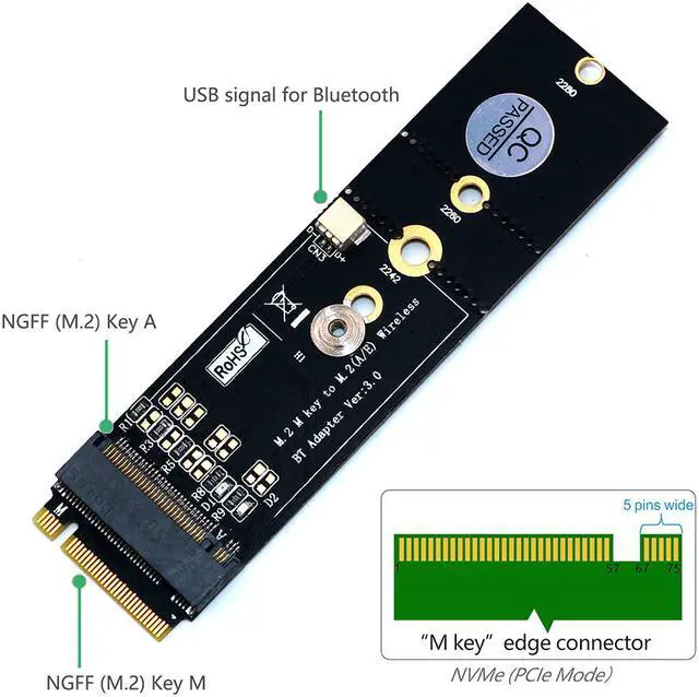 Alt view image 5 of 7 - NGFF (M.2) Key A to Key M  Adapter