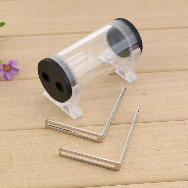 Alt view image 4 of 5 - 50mm Diameter 110mm Water Cooling Tank G1/4 Thread Cylinder Reservoir Tank for PC CPU Computer Cooling Tool with L Shape Buckle