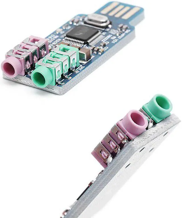 Alt view image 3 of 5 - CM108 USB Drive  Sound Card Laptop Computer External Sound Card Module