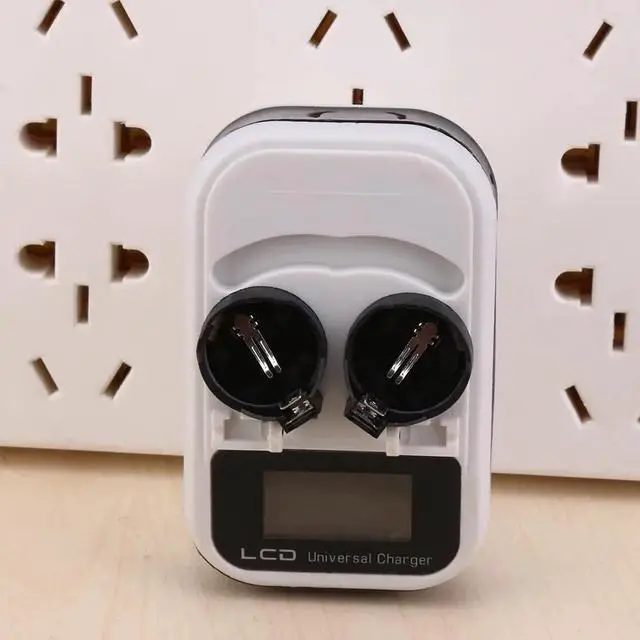 Alt view image 2 of 6 - 3.6V LCD EU Plug Button Battery Charger Recharging for LIR2016/LIR2025/LIR2032/ML2016/ML2025/ML2032 Indicator intelligent 2-Slot