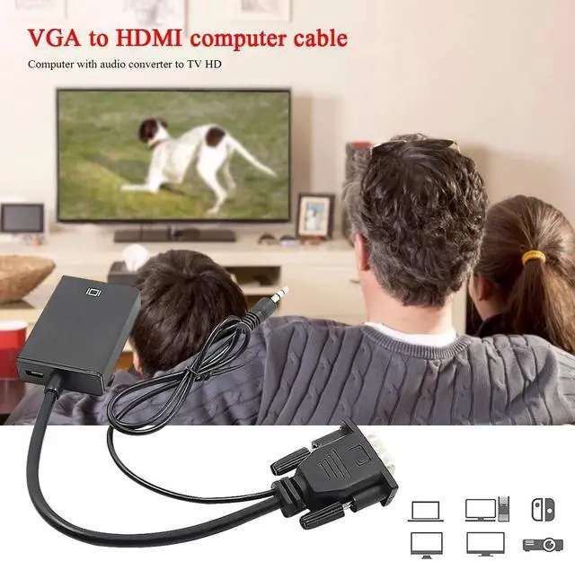 Alt view image 5 of 5 - Male to HDMI Adapter Male to Famale Converter 1080P -HDMI Adapter With Video Audio Cable Jack HDMI  For PC TV Box